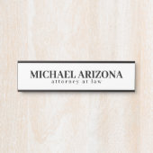 Zwart-wit minimalistische eenvoudige vlakte deurbordje (Voorkant)