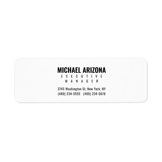 Zwart-wit minimalistische eenvoudige vlakte etiket (Voorkant)