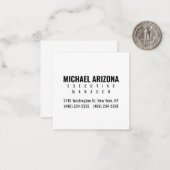 Zwart-wit minimalistische eenvoudige vlakte notitiekaartje (Voorkant / Achterkant in situ)