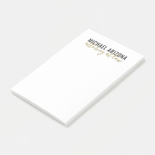 Zwart-wit minimalistische eenvoudige vlakte post-it® notes (Schuin)