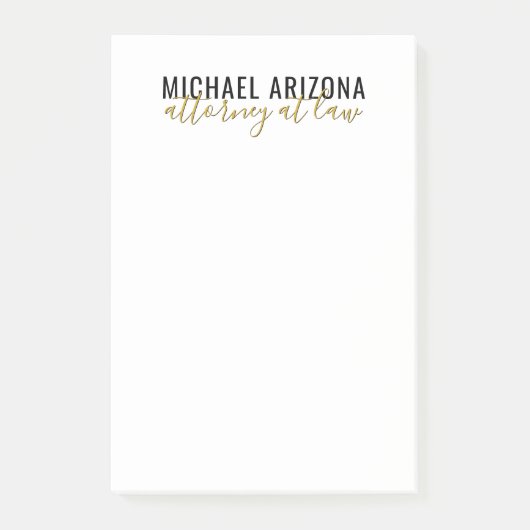 Zwart-wit minimalistische eenvoudige vlakte post-it® notes (Voorkant)