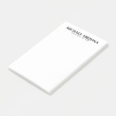 Zwart-wit minimalistische eenvoudige vlakte post-it® notes (Schuin)