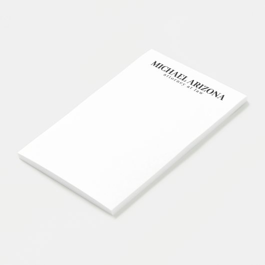 Zwart-wit minimalistische eenvoudige vlakte post-it® notes (Schuin)
