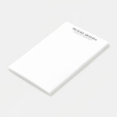 Zwart-wit minimalistische eenvoudige vlakte post-it® notes (Schuin)