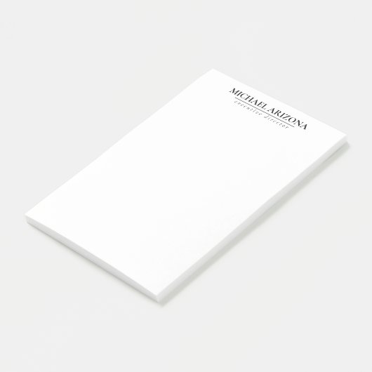 Zwart-wit minimalistische eenvoudige vlakte post-it® notes (Schuin)