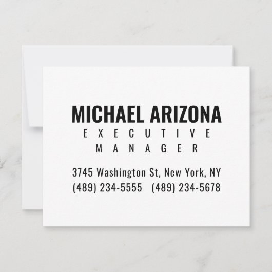 Zwart-wit minimalistische eenvoudige vlakte RSVP kaartje (Voorkant)