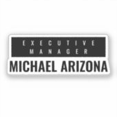 Zwart-wit minimalistische eenvoudige vlakte sticker (Voorkant)