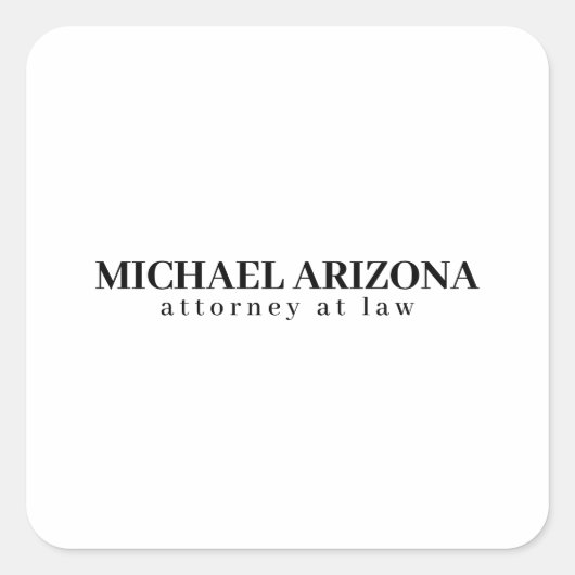 Zwart-wit minimalistische eenvoudige vlakte vierkante sticker (Voorkant)