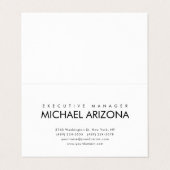 Zwart-wit minimalistische eenvoudige vlakte visitekaartje (Buitenkant ongevouwen)