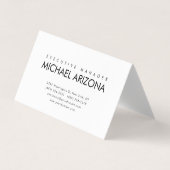 Zwart-wit minimalistische eenvoudige vlakte visitekaartje (Voorkant)