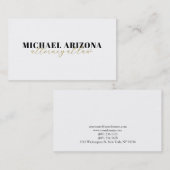 Zwart-wit minimalistische eenvoudige vlakte visitekaartje (Voorkant / Achterkant)