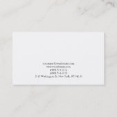 Zwart-wit minimalistische eenvoudige vlakte visitekaartje (Achterkant)