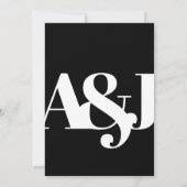 Zwart & Wit Minimalistische Elegante Bruiloft Kaart (Achterkant)