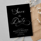 Zwart Wit Minimalistische Elegante Huwelijk Save The Date