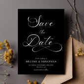 Zwart Wit Minimalistische Elegante Huwelijk Save The Date