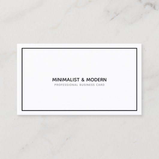 zwart-wit minimalistische elegante professional visitekaartje (Voorkant)