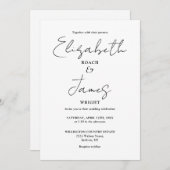 Zwart-wit minimalistische elegante QR-code bruilof Kaart (Voorkant / Achterkant)