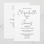 Zwart-wit minimalistische elegante QR-code bruilof Kaart (Voorkant / Achterkant)