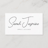 Zwart-wit minimalistische elegante scanbare QR-cod Visitekaartje (Voorkant)