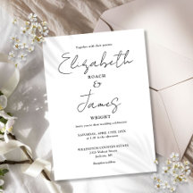 Zwart-wit minimalistische elegante script bruiloft