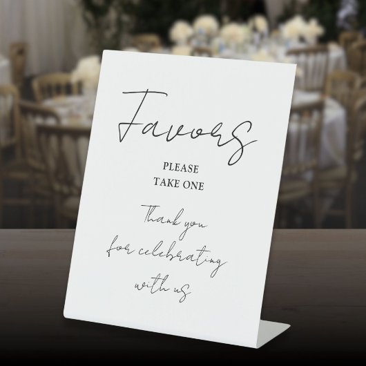 Zwart-wit minimalistische elegante script gunsten reclamebord met voetstuk