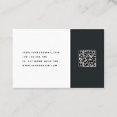 Zwart-wit minimalistische fietser QR-code Visitekaartje (Achterkant)