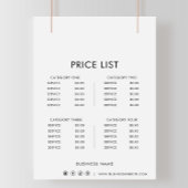 Zwart Wit Minimalistische formele prijslijst