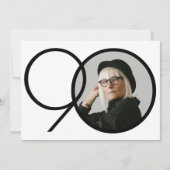 Zwart-wit minimalistische foto 90e verjaardag kaart (Voorkant)