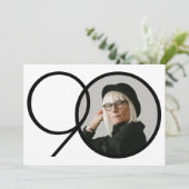 Zwart-wit minimalistische foto 90e verjaardag kaart (Staand voorkant)