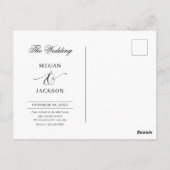 Zwart-wit minimalistische foto bruiloft briefkaart (Achterkant)