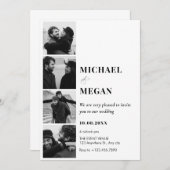 Zwart-wit minimalistische foto bruiloft kaart (Voorkant / Achterkant)