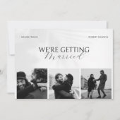 Zwart-wit minimalistische foto bruiloft kaart (Voorkant)