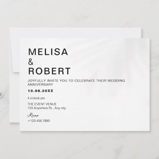 Zwart wit minimalistische foto bruiloft verjaardag kaart (Achterkant)