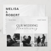 Zwart wit minimalistische foto bruiloft verjaardag kaart (Voorkant / Achterkant)