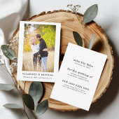 Zwart-wit minimalistische foto Save the Date Kaart