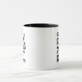 Zwart-wit minimalistische Funny Coffee Quote Mok (Midden)