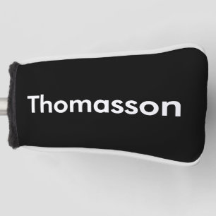 Zwart Wit Minimalistische Gepersonaliseerde Famili Golfheadcover