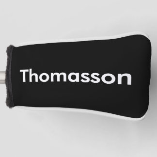 Zwart Wit Minimalistische Gepersonaliseerde Famili Golfheadcover
