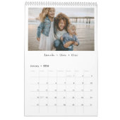 Zwart Wit Minimalistische Gezinsfoto 2026 Maandeli Kalender (Jan 2026)