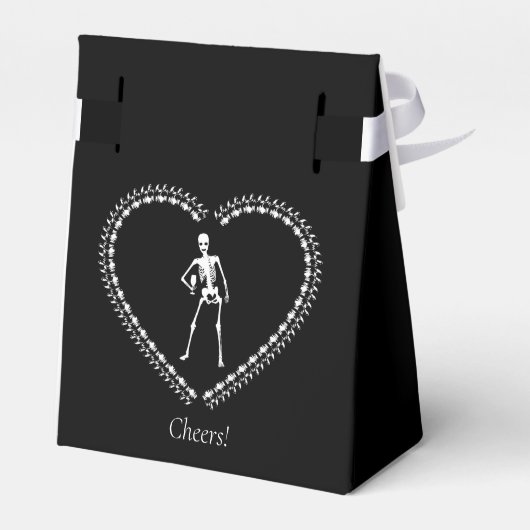 Zwart-wit minimalistische gotische bruiloft bedankdoosjes (Achterkant)