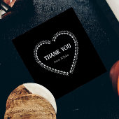 Zwart-wit minimalistische gotische bruiloft bedankkaart