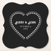 Zwart-wit minimalistische gotische bruiloft kartonnen onderzetters (Voorkant)