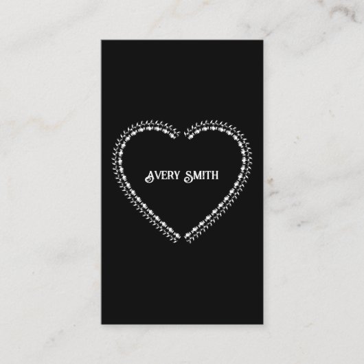 Zwart-wit minimalistische gotische bruiloft plaatskaartje (Voorkant)