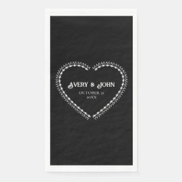 Zwart-wit minimalistische gotische bruiloft servet