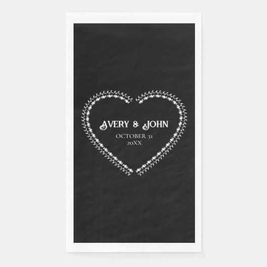 Zwart-wit minimalistische gotische bruiloft servet (Voorkant)