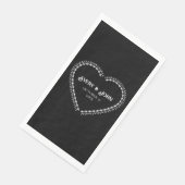 Zwart-wit minimalistische gotische bruiloft servet (Hoek)