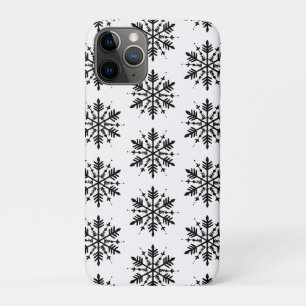 Zwart-wit minimalistische grafische sneeuwvlok Case-Mate iPhone case