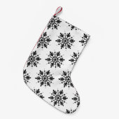 Zwart-wit minimalistische grafische sneeuwvlok kleine kerstsok (Voorkant (Hangend))