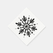 Zwart-wit minimalistische grafische sneeuwvlok servet (Hoek)