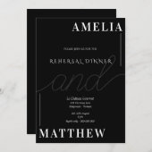 Zwart-wit Minimalistische Hersal Uitnodiging (Voorkant / Achterkant)